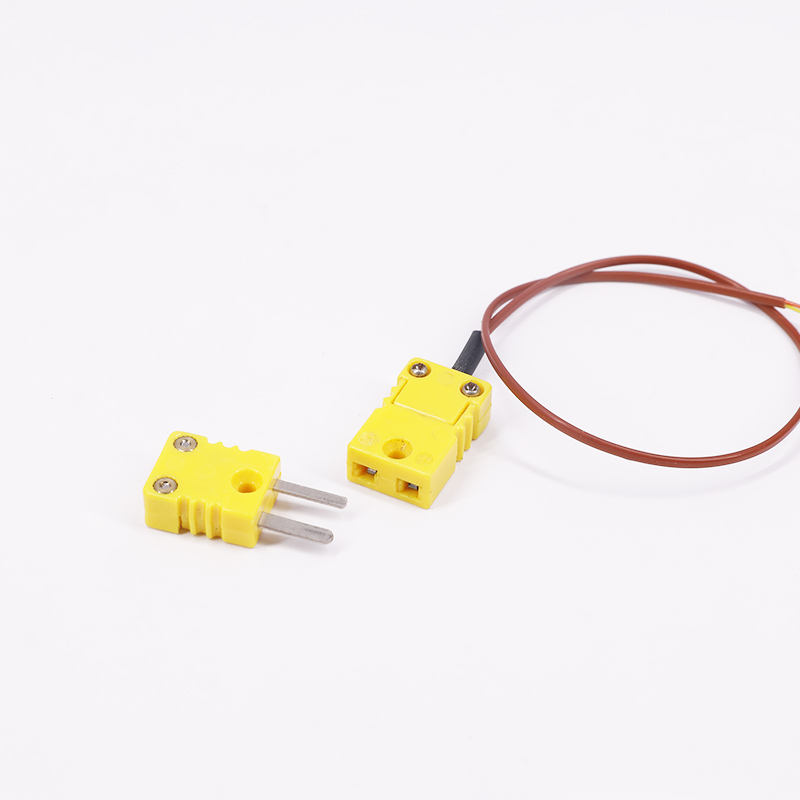 Kabel Ekstensi Termokopel 2 Kawat Pengukuran Suhu Berselubung PTFE Coklat dengan Steker Termokopel untuk Sensor Tipe K Kontak Langsung