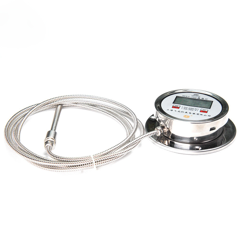 Termometer Tampilan Digital Presisi Tinggi Termometer Radial Tipe K Pt100 Termometer Digital Selang Fleksibel Baja Tahan Karat