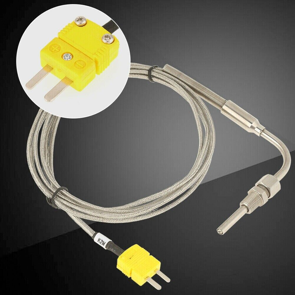Kabel Ekstensi Termokopel 2 Kawat Pengukuran Suhu Berselubung PTFE Coklat dengan Steker Termokopel untuk Sensor Tipe K Kontak Langsung