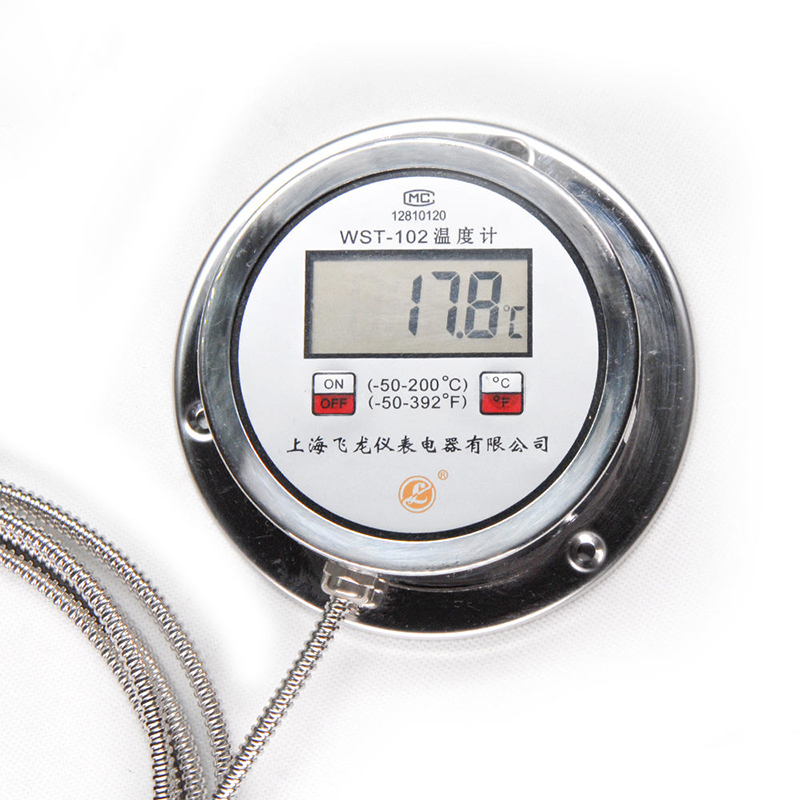 Termometer Tampilan Digital Presisi Tinggi Termometer Radial Tipe K Pt100 Termometer Digital Selang Fleksibel Baja Tahan Karat