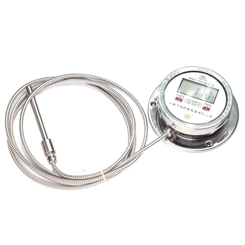 Termometer Tampilan Digital Presisi Tinggi Termometer Radial Tipe K Pt100 Termometer Digital Selang Fleksibel Baja Tahan Karat