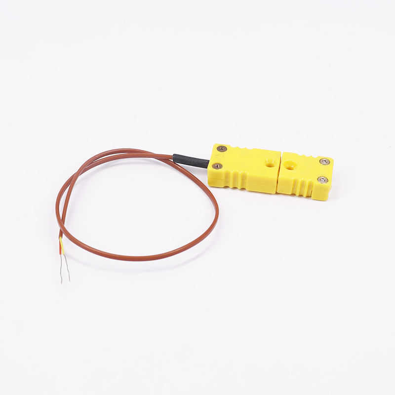 Kabel Ekstensi Termokopel 2 Kawat Pengukuran Suhu Berselubung PTFE Coklat dengan Steker Termokopel untuk Sensor Tipe K Kontak Langsung