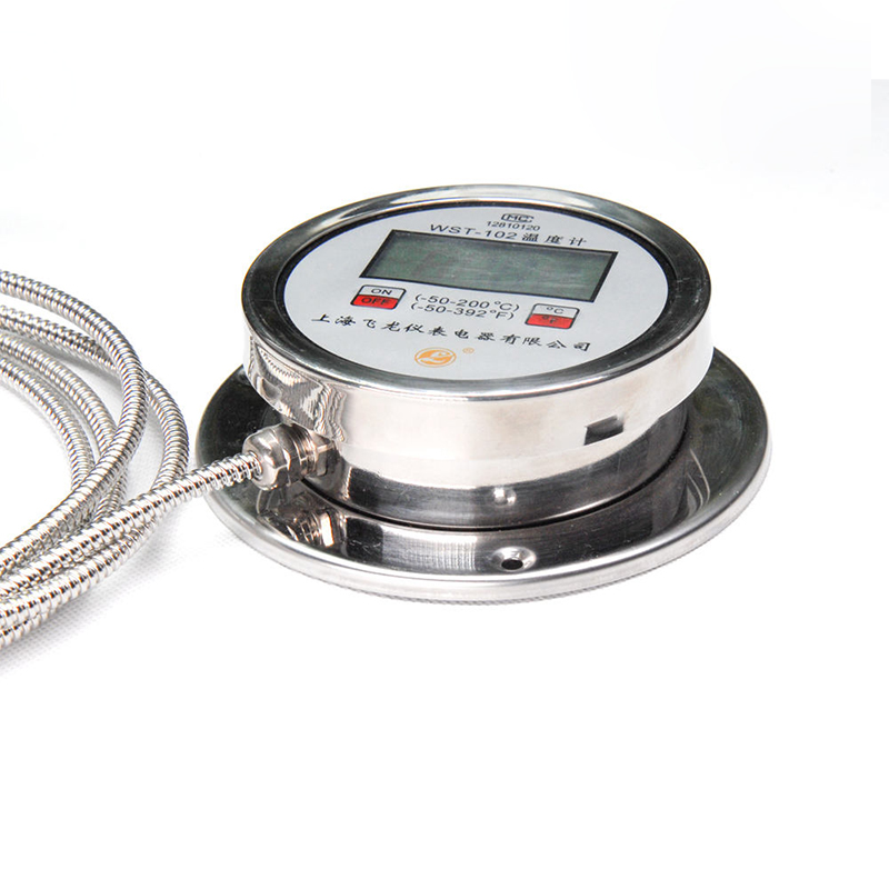 Termometer Tampilan Digital Presisi Tinggi Termometer Radial Tipe K Pt100 Termometer Digital Selang Fleksibel Baja Tahan Karat